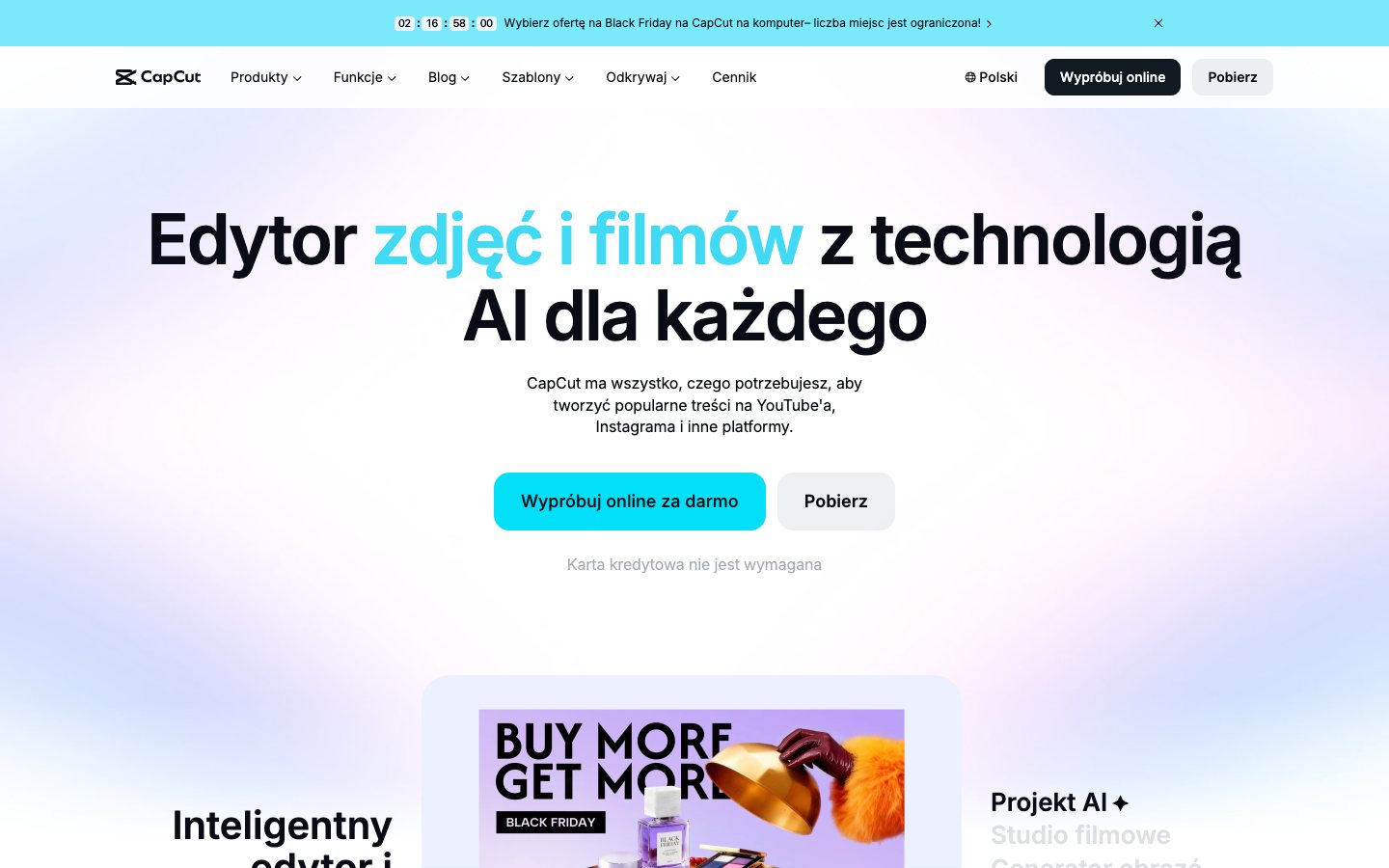 Strona CapCut (capcut.com)