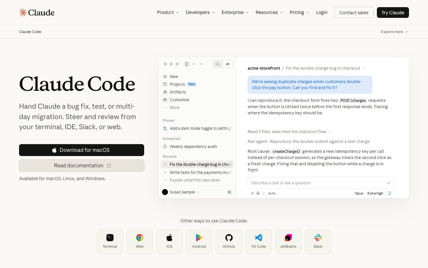 Strona Claude Code (claude.com)