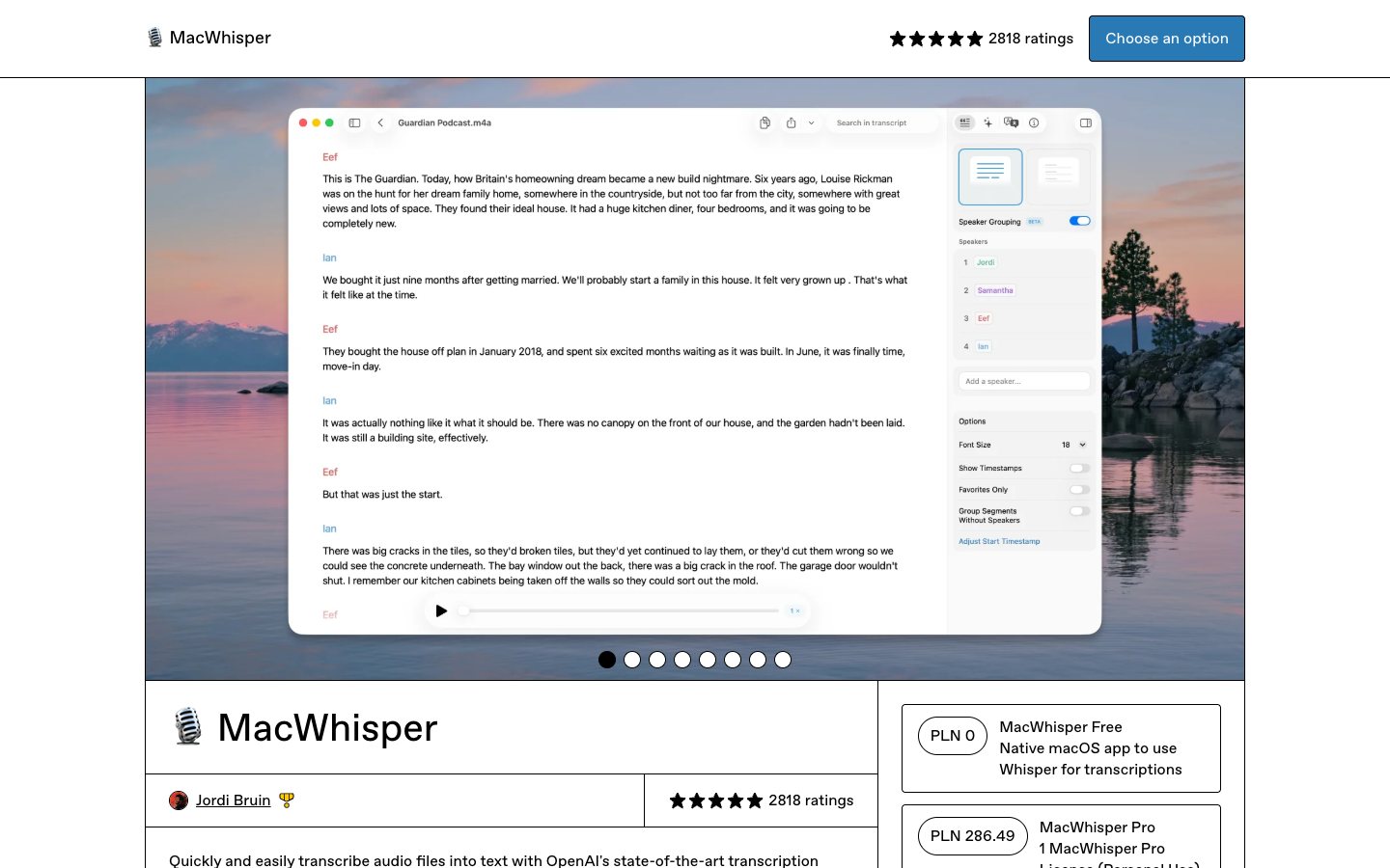 Strona MacWhisper (goodsnooze.gumroad.com)