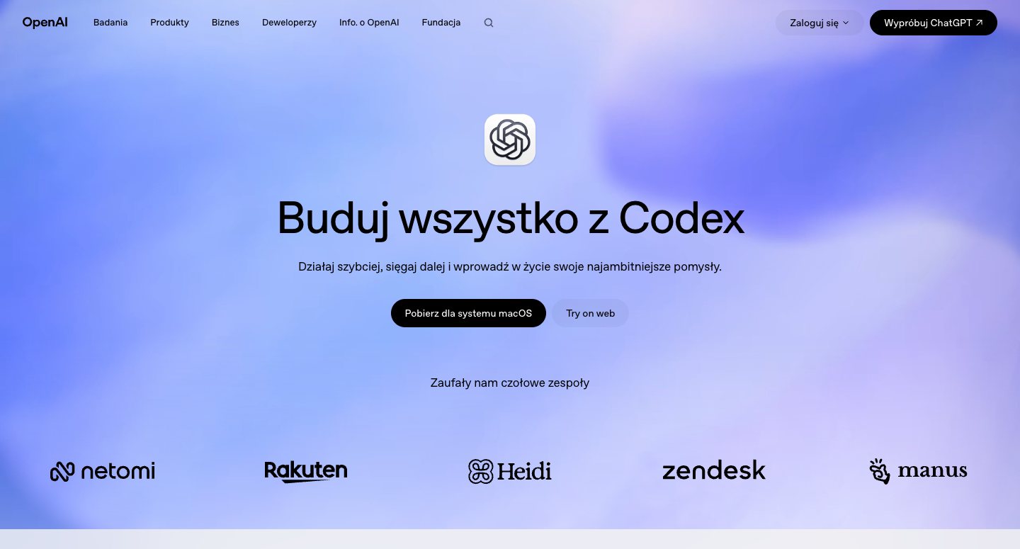 Strona OpenAI Codex (openai.com)